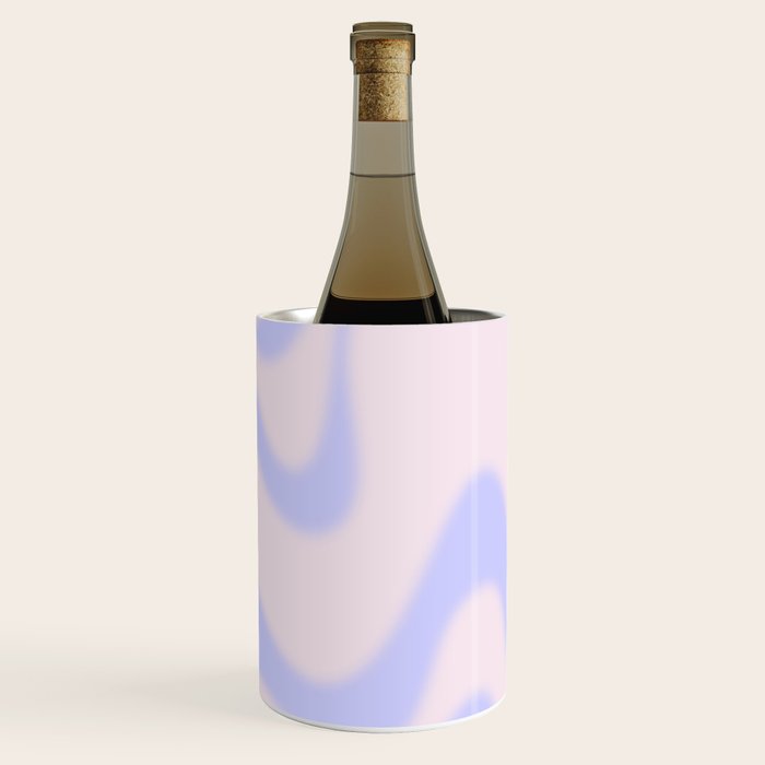 Dreamy Retro Liquid Swirl Contemporary Abstract 2 in Pastel Lavender and Pale Pink Wine Chiller Gallery Image 3
