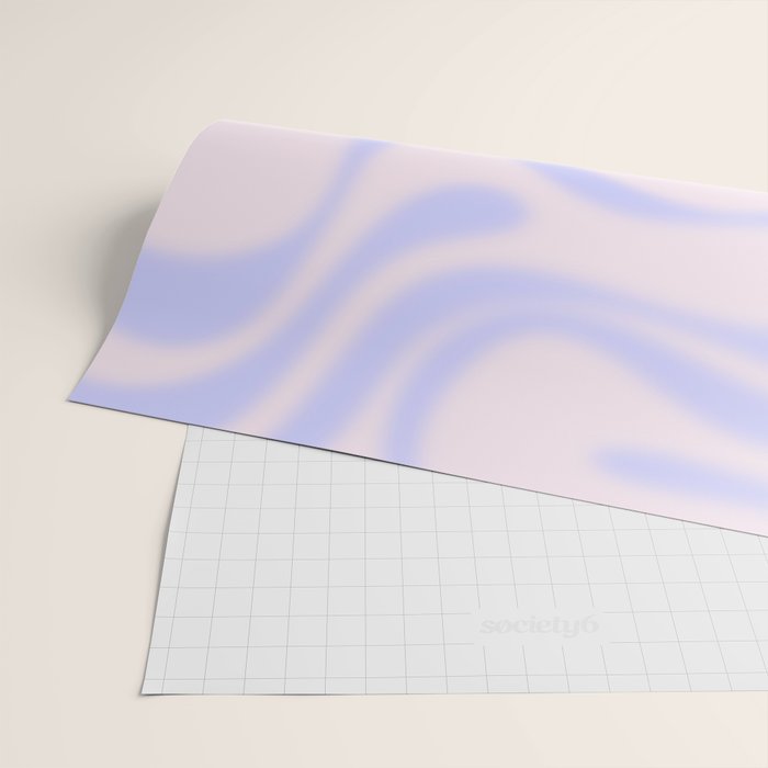 Dreamy Retro Liquid Swirl Contemporary Abstract 2 in Pastel Lavender and Pale Pink Wrapping Paper Gallery Image 2