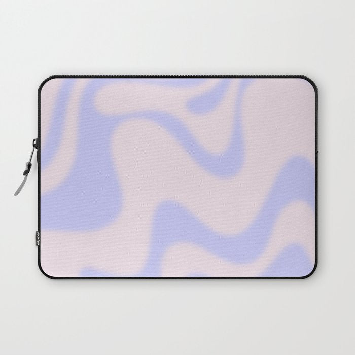 Dreamy Retro Liquid Swirl Contemporary Abstract 2 in Pastel Lavender and Pale Pink Laptop Sleeve Gallery Image 1