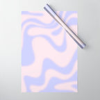 Dreamy Retro Liquid Swirl Contemporary Abstract 2 in Pastel Lavender and Pale Pink Wrapping Paper Gallery Image 1