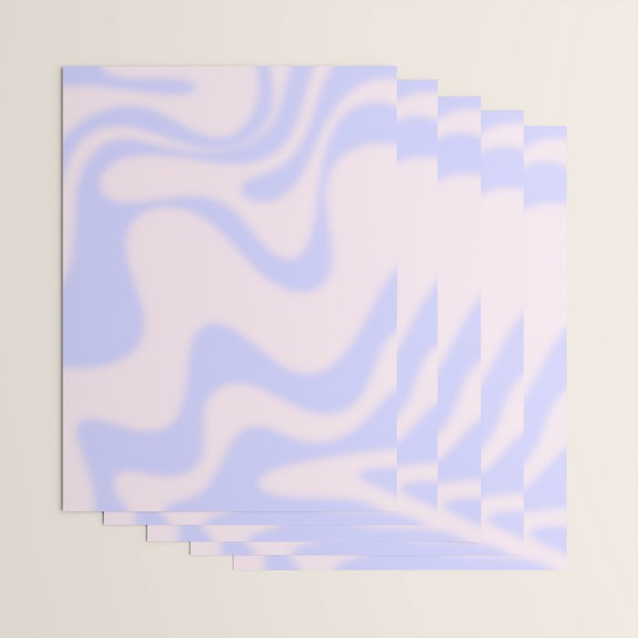 Dreamy Retro Liquid Swirl Contemporary Abstract 2 in Pastel Lavender and Pale Pink Wrapping Paper Gallery Image 3