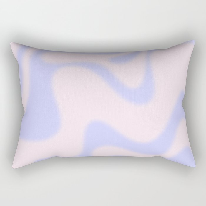 Dreamy Retro Liquid Swirl Contemporary Abstract 2 in Pastel Lavender and Pale Pink Rectangular Pillow Gallery Image 2