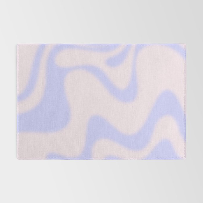 Dreamy Retro Liquid Swirl Contemporary Abstract 2 in Pastel Lavender and Pale Pink Rug Gallery Image 2