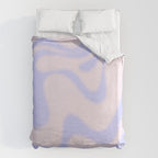 Dreamy Retro Liquid Swirl Contemporary Abstract 2 in Pastel Lavender and Pale Pink Duvet Cover Gallery Image 6