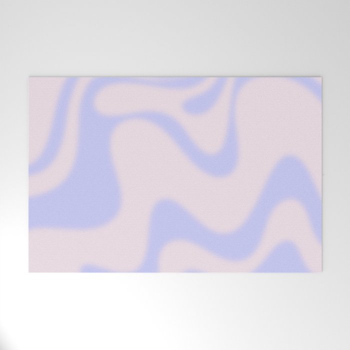 Dreamy Retro Liquid Swirl Contemporary Abstract 2 in Pastel Lavender and Pale Pink Welcome Mat Gallery Image 1