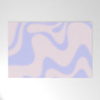 Dreamy Retro Liquid Swirl Contemporary Abstract 2 in Pastel Lavender and Pale Pink Welcome Mat Gallery Image 1
