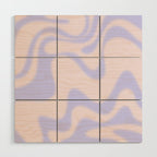 Dreamy Retro Liquid Swirl Contemporary Abstract 2 in Pastel Lavender and Pale Pink Wood Wall Art Gallery Image 1