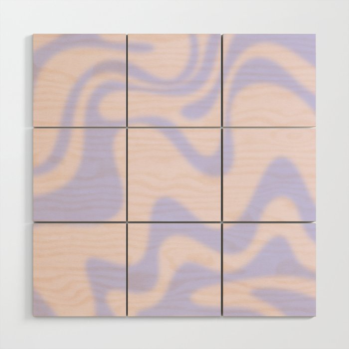 Dreamy Retro Liquid Swirl Contemporary Abstract 2 in Pastel Lavender and Pale Pink Wood Wall Art Gallery Image 1