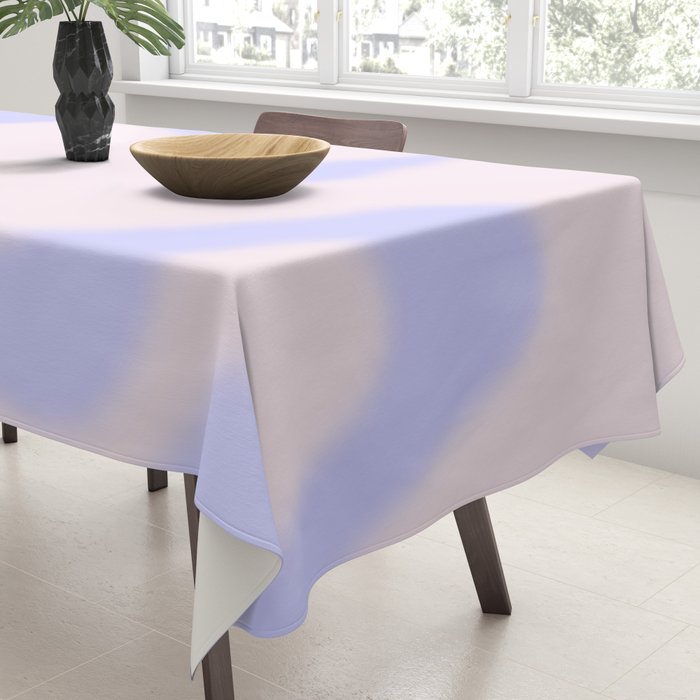 Dreamy Retro Liquid Swirl Contemporary Abstract 2 in Pastel Lavender and Pale Pink Tablecloth Gallery Image 3