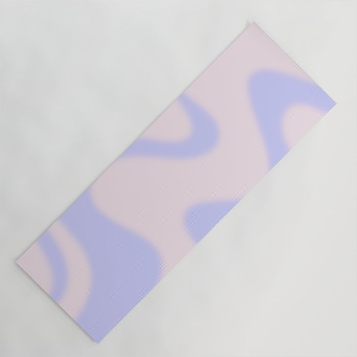 Dreamy Retro Liquid Swirl Contemporary Abstract 2 in Pastel Lavender and Pale Pink Yoga Mat Gallery Image 1