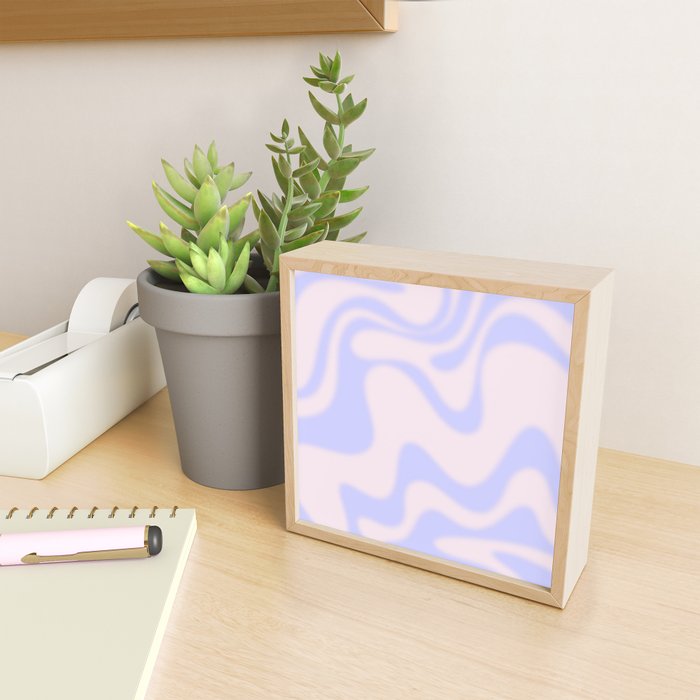 Dreamy Retro Liquid Swirl Contemporary Abstract 2 in Pastel Lavender and Pale Pink Mini Art Print Gallery Image 2