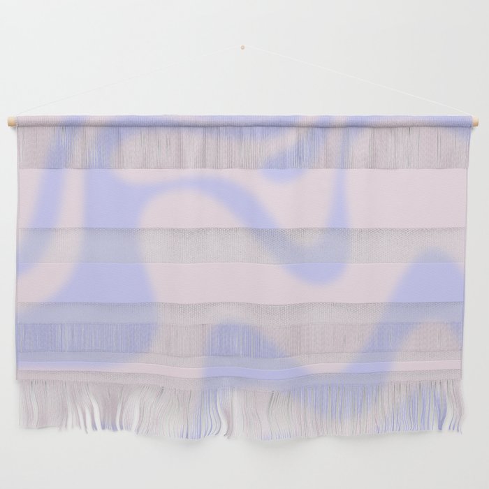 Dreamy Retro Liquid Swirl Contemporary Abstract 2 in Pastel Lavender and Pale Pink Wall Hanging Gallery Image 1