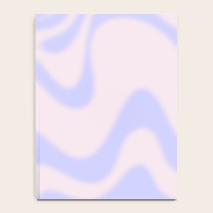 Dreamy Retro Liquid Swirl Contemporary Abstract 2 in Pastel Lavender and Pale Pink Notebook Gallery Image 4