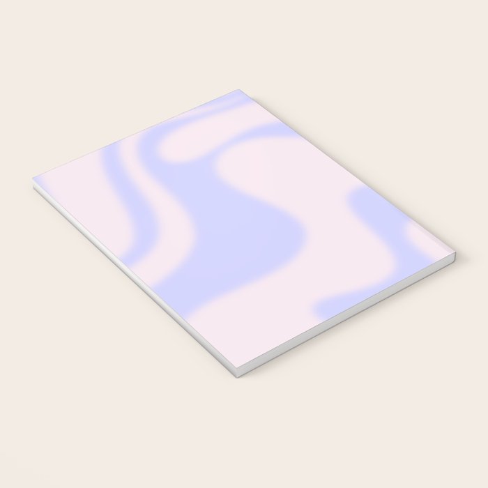 Dreamy Retro Liquid Swirl Contemporary Abstract 2 in Pastel Lavender and Pale Pink Notebook Gallery Image 3