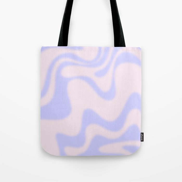 Dreamy Retro Liquid Swirl Contemporary Abstract 2 in Pastel Lavender and Pale Pink Tote Bag Gallery Image 1