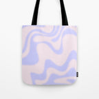 Dreamy Retro Liquid Swirl Contemporary Abstract 2 in Pastel Lavender and Pale Pink Tote Bag Gallery Image 1