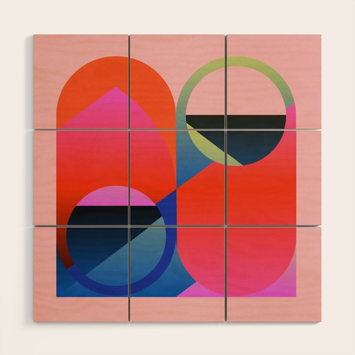 Abstract Shapes 25 Wood Wall Art Gallery Image 1