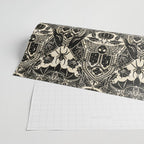 Gothic Halloween Damask - black and cream Wrapping Paper Gallery Image 2