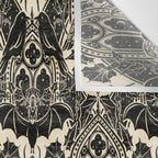 Gothic Halloween Damask - black and cream Wall Tapestry Gallery Image 3