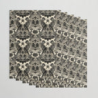 Gothic Halloween Damask - black and cream Wrapping Paper Gallery Image 3