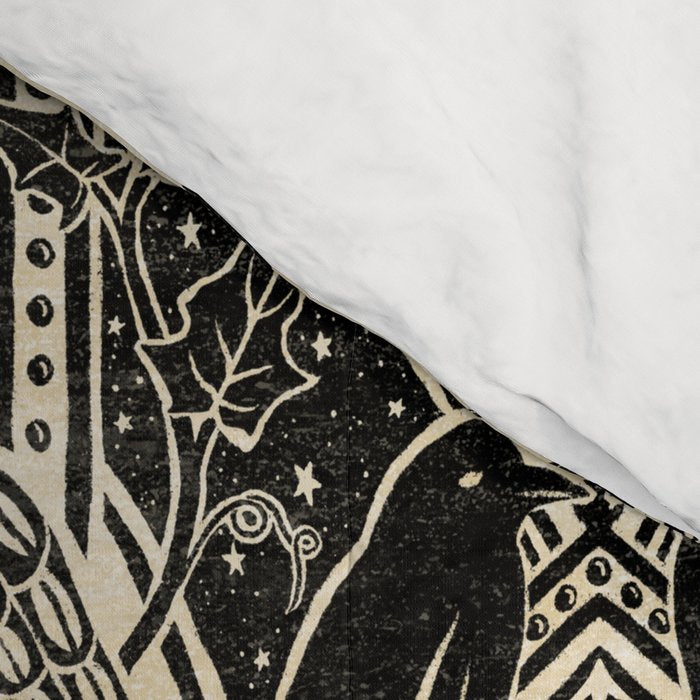 Gothic Halloween Damask - black and cream Comforter Gallery Image 4