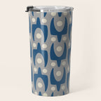 Mid Century Modern Abstract Pattern 147 Scandi Gray and Blue Travel Mug Gallery Image 3