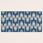 Mid Century Modern Abstract Pattern 147 Scandi Gray and Blue Desk Mat Gallery Image 3