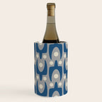 Mid Century Modern Abstract Pattern 147 Scandi Gray and Blue Wine Chiller Gallery Image 3
