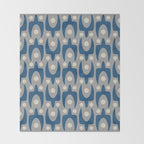 Mid Century Modern Abstract Pattern 147 Scandi Gray and Blue Throw Blanket Gallery Image 2
