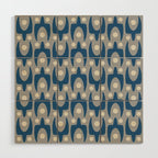 Mid Century Modern Abstract Pattern 147 Scandi Gray and Blue Wood Wall Art Gallery Image 1