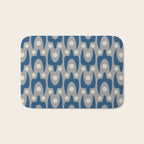 Mid Century Modern Abstract Pattern 147 Scandi Gray and Blue Bath Mat Gallery Image 1