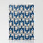 Mid Century Modern Abstract Pattern 147 Scandi Gray and Blue Stationery Card Gallery Image 2