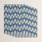 Mid Century Modern Abstract Pattern 147 Scandi Gray and Blue Wrapping Paper Gallery Image 3