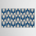 Mid Century Modern Abstract Pattern 147 Scandi Gray and Blue Tablecloth Gallery Image 2