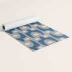 Mid Century Modern Abstract Pattern 147 Scandi Gray and Blue Yoga Mat Gallery Image 2