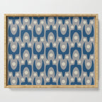 Mid Century Modern Abstract Pattern 147 Scandi Gray and Blue Serving Tray Gallery Image 1