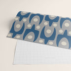Mid Century Modern Abstract Pattern 147 Scandi Gray and Blue Wrapping Paper Gallery Image 2