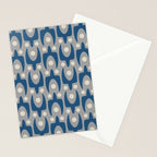 Mid Century Modern Abstract Pattern 147 Scandi Gray and Blue Stationery Card Gallery Image 2
