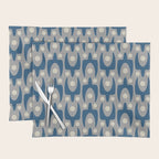 Mid Century Modern Abstract Pattern 147 Scandi Gray and Blue Placemat Gallery Image 1