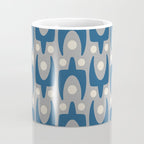 Mid Century Modern Abstract Pattern 147 Scandi Gray and Blue Coffee Mug Gallery Image 4