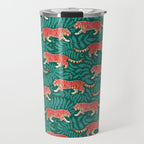 Tigers - pink, red, and jungle green Travel Mug Gallery Image 1