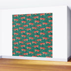 Tigers - pink, red, and jungle green Wall Mural Gallery Image 2