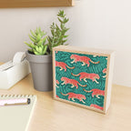 Tigers - pink, red, and jungle green Mini Art Print Gallery Image 2