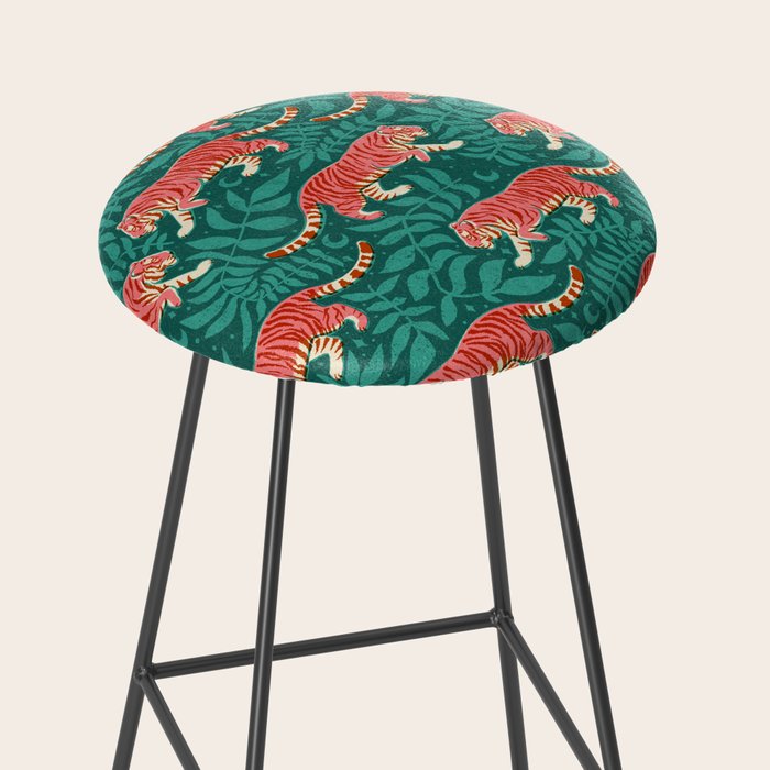 Tigers - pink, red, and jungle green Stool Gallery Image 2