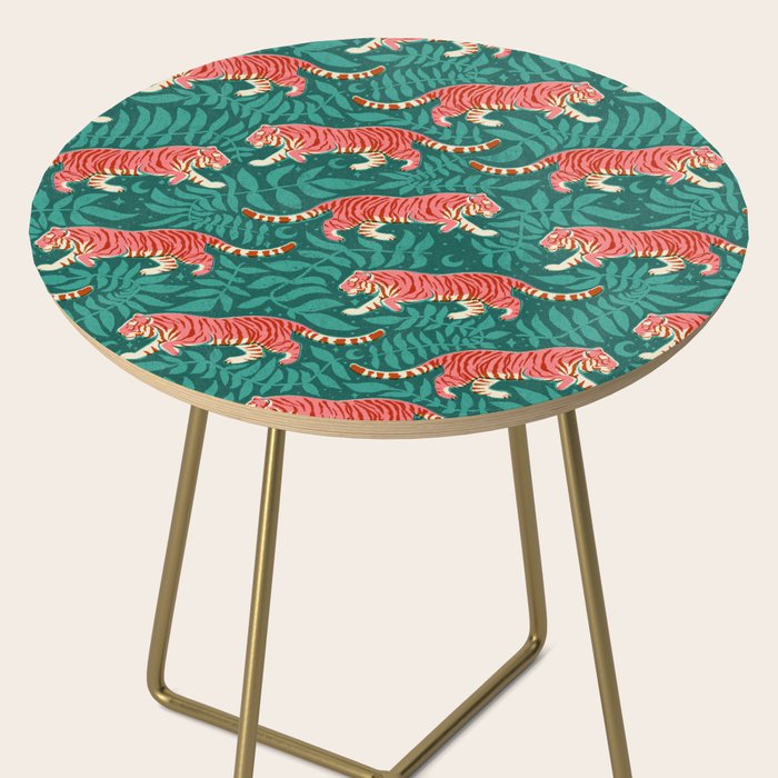Tigers - pink, red, and jungle green Side Table Gallery Image 2