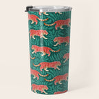 Tigers - pink, red, and jungle green Travel Mug Gallery Image 3