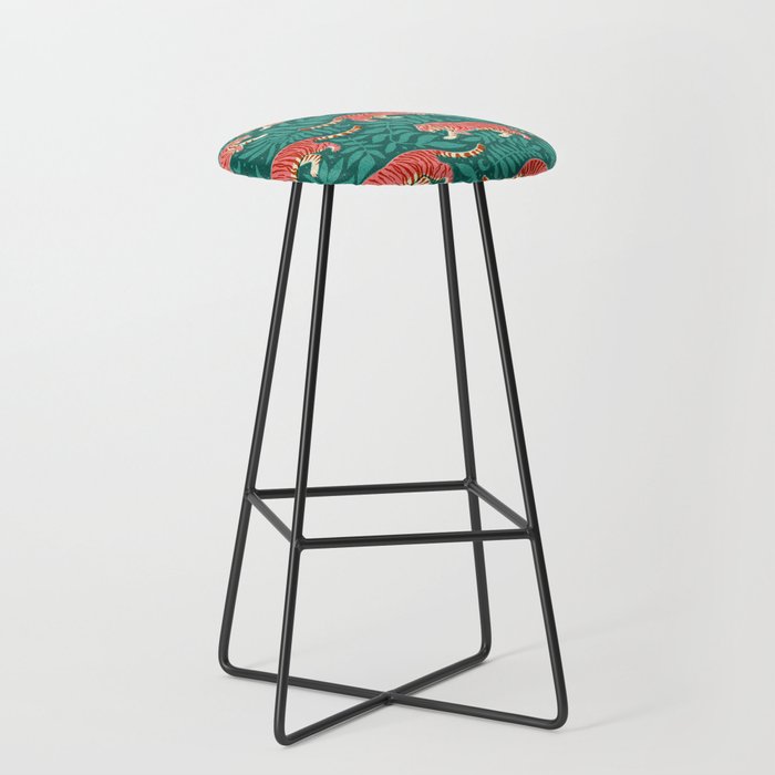 Tigers - pink, red, and jungle green Stool Gallery Image 1