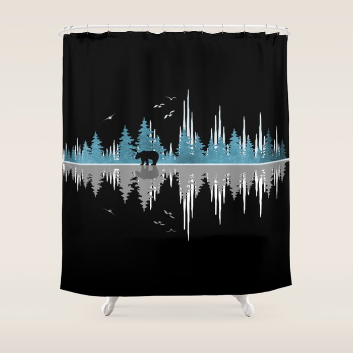 The Sounds Of Nature - Music Sound Wave Shower Curtain Gallery Image 1