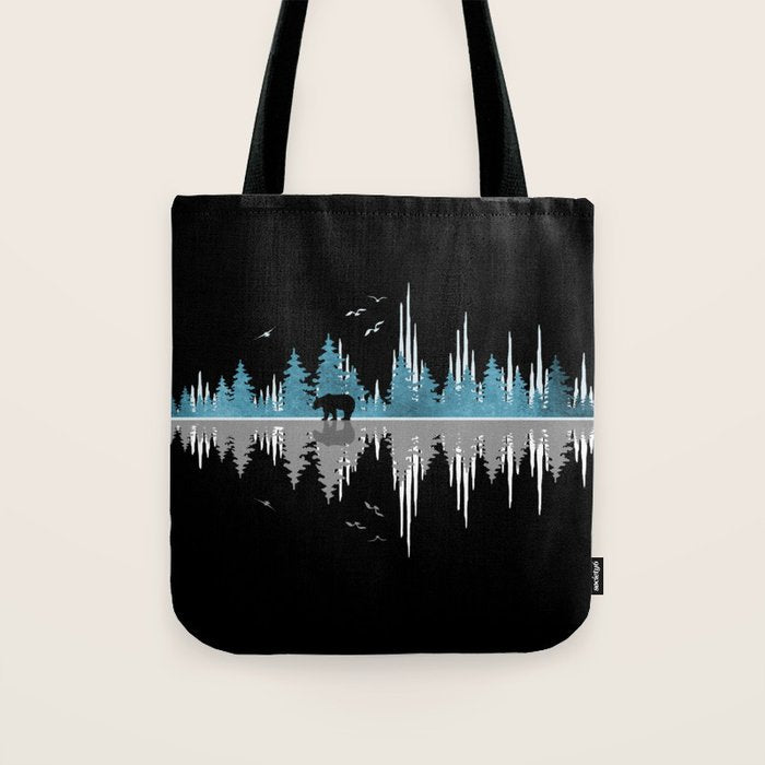 The Sounds Of Nature - Music Sound Wave Tote Bag Gallery Image 1