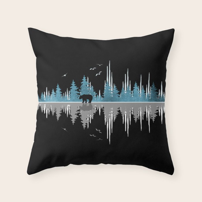 The Sounds Of Nature - Music Sound Wave Throw Pillow Gallery Image 6